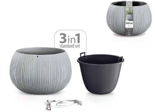 Beton hatású függő virágtartó 3 in 1 