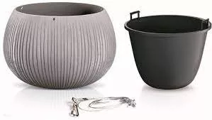 Beton hatású függő virágtartó 3 in 1 - 37 cm