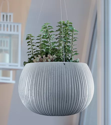 Beton hatású függő virágtartó 3 in 1 - 37 cm