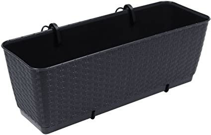 Rattan hatású balkonláda korlátra - antracit - 50 cm