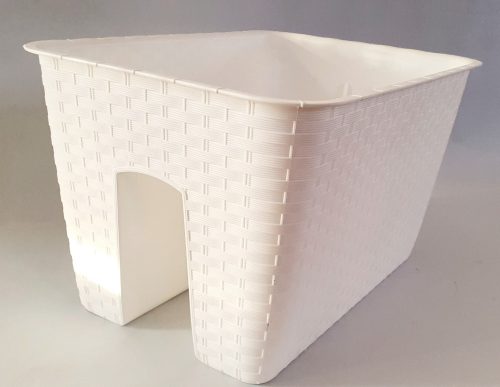 Rattan hatású balkonláda korlátra - fehér - 40 cm