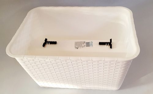 Rattan hatású balkonláda korlátra - fehér - 40 cm