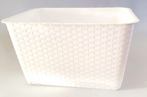 Rattan hatású balkonláda korlátra - fehér - 40 cm