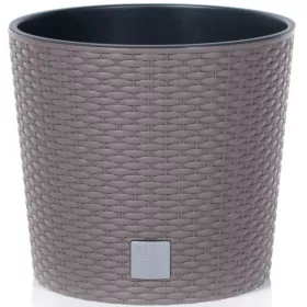 Rattan hatású virágkaspó 2 in 1 - Mokka