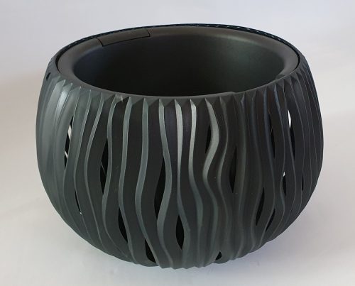 Struktúrált virágcserép - kaspó - 3 in 1 - antracit