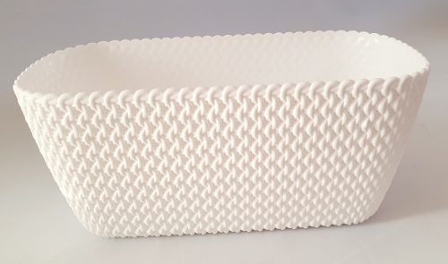 Ovális erkélydoboz / virágkaspó - fehér 