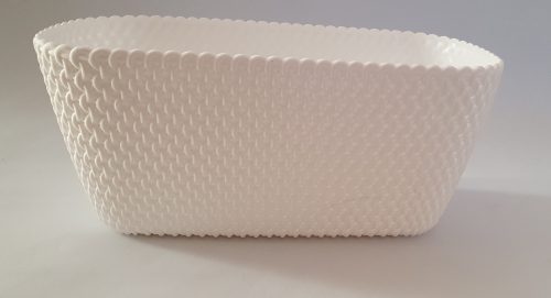 Ovális erkélydoboz / virágkaspó - fehér 