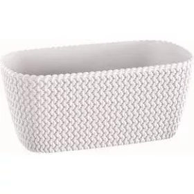 Ovális erkélydoboz / virágkaspó - fehér - 40 cm
