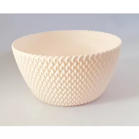 Fonalmintás kerek kaspó - krém - 24 cm