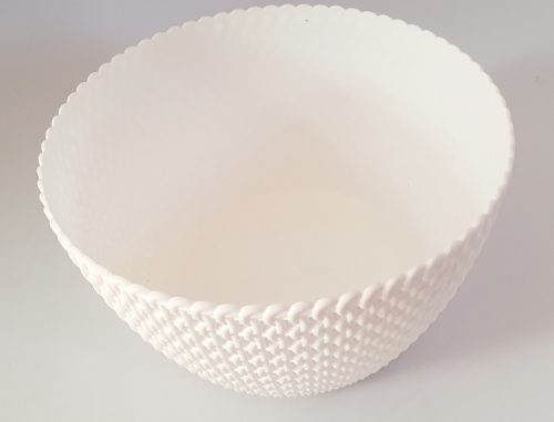 Fonalmintás kerek kaspó - fehér - 24 cm