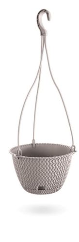 Fonalmintás függő virágcserép - Mokka - 27 cm