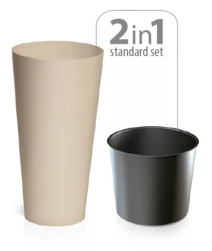 Slim virágkaspó kivehető ültetőbetéttel - 29 cm