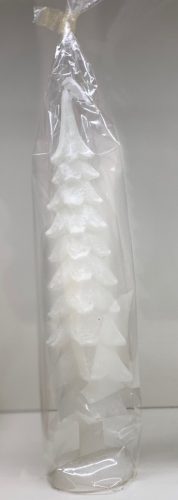 Fenyőfa formájú gyertya - havas - fehér