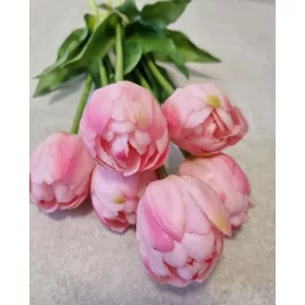   Telt virágú élethű tulipán - világos rózsaszín- 40 cm