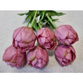 Telt virágú élethű tulipán - mályva - 40 cm
