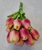 10 szálas Tulipán csokor - élethű - 35 cm - narancs