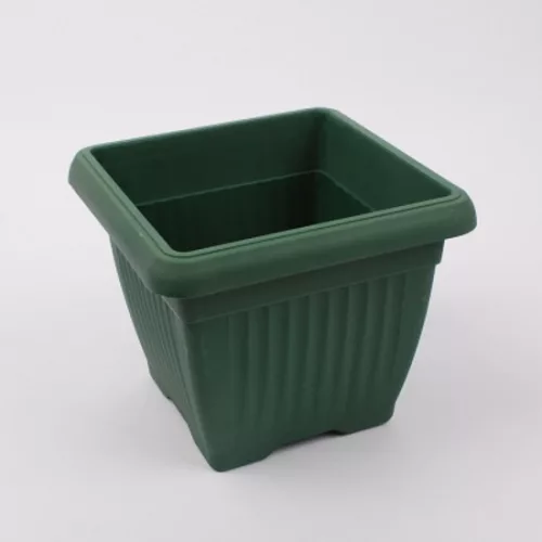 Négyszögletes virágcserép alátéttel - több színben - 20 cm