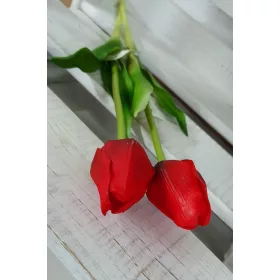Élethű tulipán - piros - 45 cm