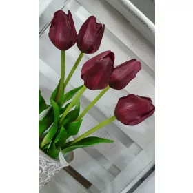 Élethű tulipán - bordó - 45 cm