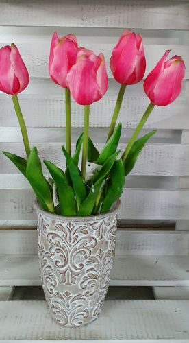 Élethű tulipán - sötétrózsaszín - 45 cm