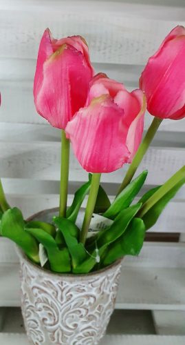 Élethű tulipán - sötétrózsaszín - 45 cm