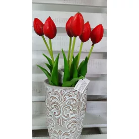 Élethű tulipán - piros - 40 cm