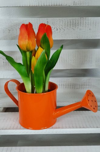 Élethű tulipán cserépben - narancssárga