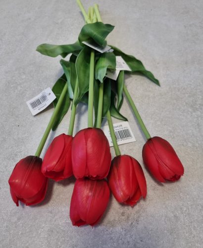Élethű tulipán - piros - 40 cm