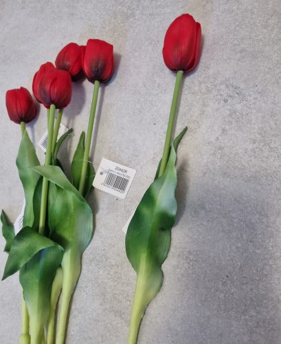 Élethű tulipán - piros - 40 cm